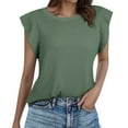 thumbnail image 1 of HNMKIU Hauts Sans Manches de Yoga pour Femmes Mode Décontractée T-Shirt à Manches Courtes Col Rond Couleur Unie Haut Ample Gilet 1, 1 of 4