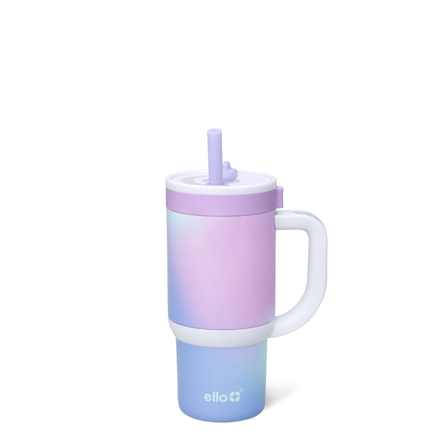 Vaso para niños pequeños Ello Oasis, 414 ml, mango a prueba de fugas