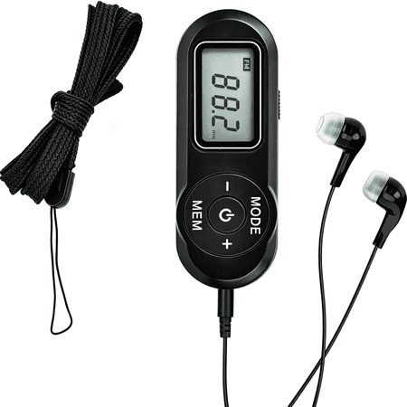 GJX Portable Pocket Radio Personal Radio Mini Pocket Radio with Headphones Battery Operated Walkmen