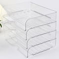 thumbnail image 4 of WHAMVOX  4 Pcs Paper Tray Organizer for Desk Office File Work Transparent, 4 of 7