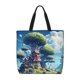 thumbnail image 1 of Fotbe Fantasy Treehouse Planet Scene Bolsa Tote con Estampado para Mujer, Bolsos con Cremallera, Bolsa de Hombro Casual de Gran Capacidad con Bolsillos Internos, 1 of 7