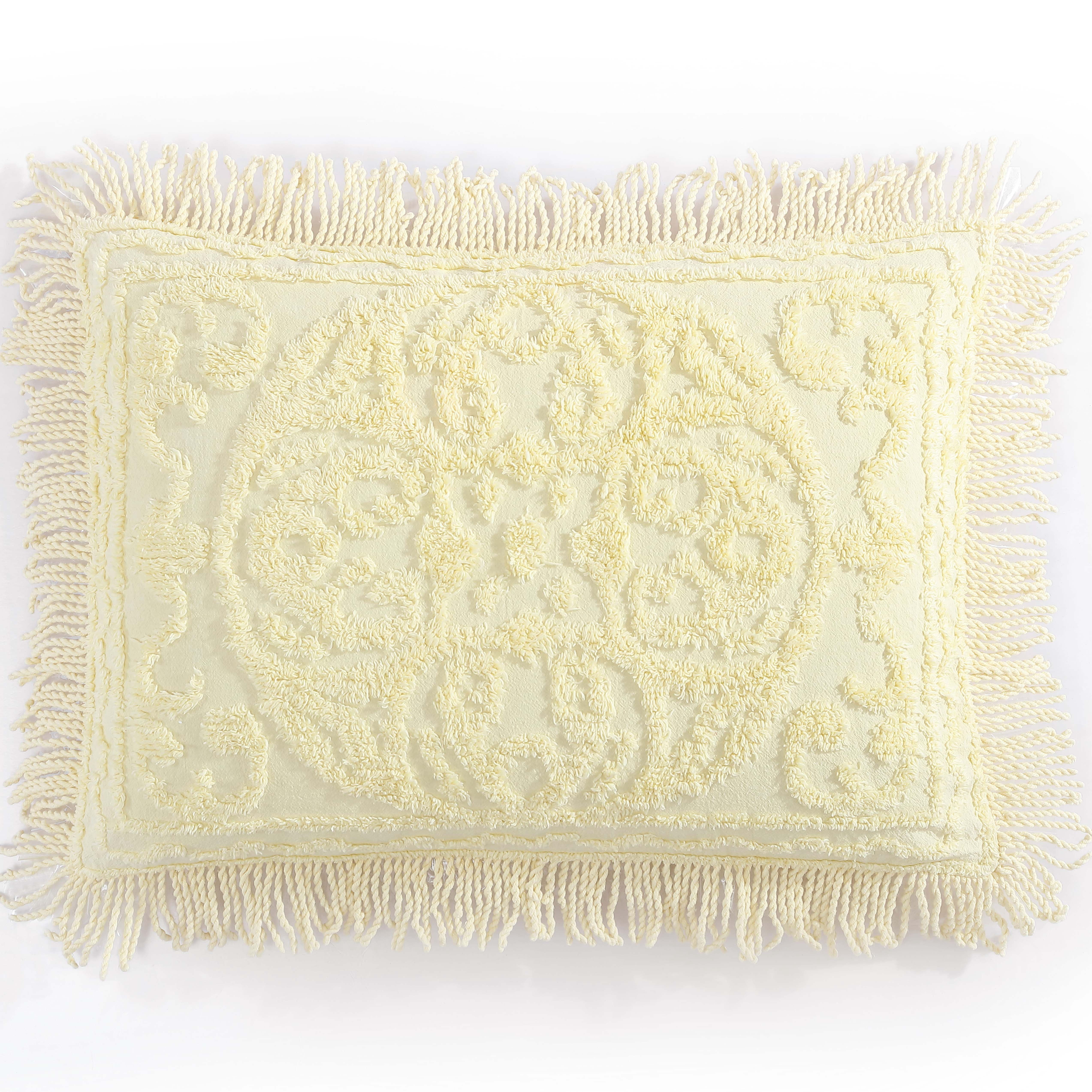 Beatrice Home Fashions Medallion Chenille Standard Sham Yellow
