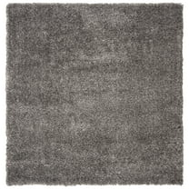SAFAVIEH Fontana Jamie Solid Shag Area Rug, Silver, 4' x 4' Square