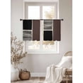 thumbnail image 3 of Brown Black Sheer Curtains 45 Inch Length 2 Panels Set Window Treatments, Modern Abstract Art Farmhouse Striped Rod Pocket Semi Curtains for Living Room/Bedroom/Kitchen Décor, 104"W x 45"L, 3 of 7