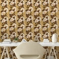 thumbnail image 2 of Ambesonne Floral Peel & Stick Wallpaper for Home, Gold Leaves White Flowers, 13"x72", Pale Coffee Khaki and Amber, 2 of 5