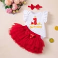 thumbnail image 4 of Tiijoy Baby Girls 1St Birthday Outfits Flutter Sleeve Romper Tutu Skirt Headband 3Pcs Set, 4 of 4
