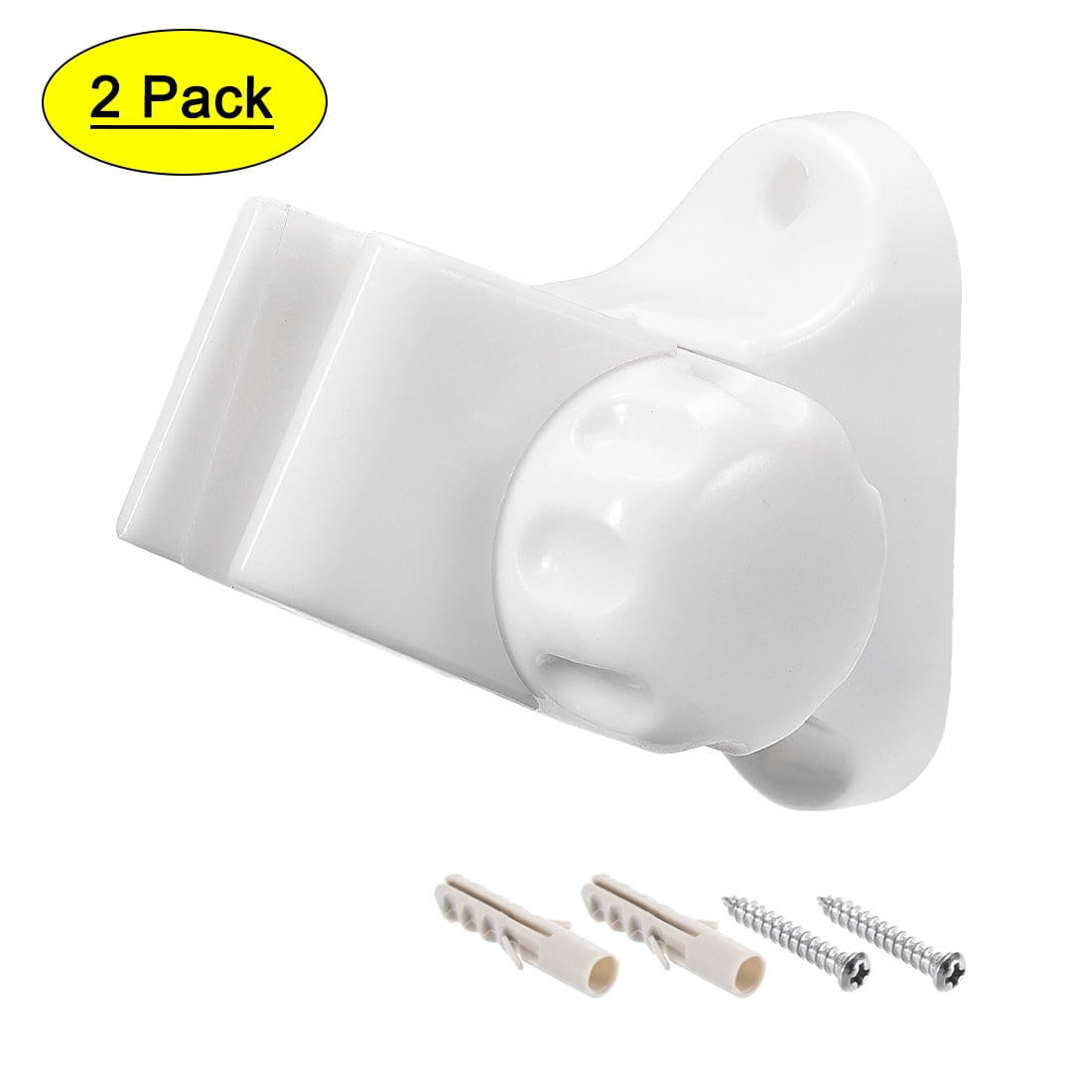 Uxcell 72x50x80mm White Adjustable ABS Wall Mount Handheld Shower Head Holder 2 Pack