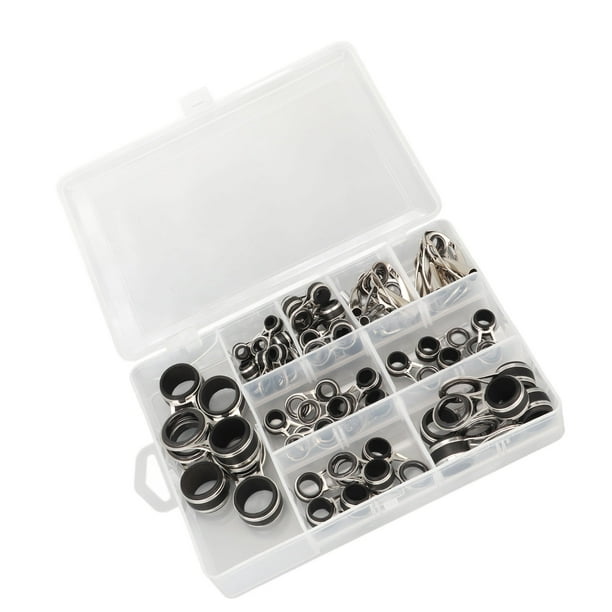 Fishing Rod Guides Line Rings, 55Pcs Stainless Steel Frame Fishing