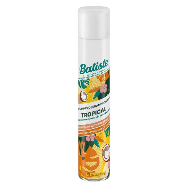 Batiste Dry Shampoo, Tropical Fragrance, Value Pack, Refresh Hair and Absorb Oil Between Washes, Waterless Shampoo for Added Hair Texture and Body, Large Format, 350 ml