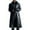 Black, variant on jjayotai Mens Tops Clearance Men's Retro Leather Trench Coat Lapel Solid Color Slim Full Length Classic Faux Leather Windbreaker Jacket Steampunk Overcoat