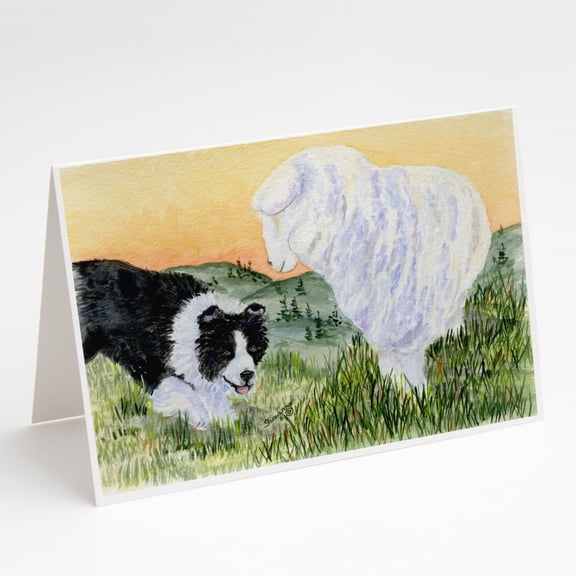 Border Collie Greeting Cards and Envelopes Pack of 8
