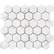 Marbletiledirect Bianco Dolomiti Classic 2-inch Hexagon Polished Mosaic Tile