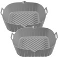 thumbnail image 2 of 2PCS Air Friteuse Pot de Silicone avec Poignée Réutilisable Air Friteuse Doublure Résistant à la Chaleur Air Friteuse Panier en Silicone 6.9inch Carré Cuisson Poêle Air Friteuse Accessoires Doublures, 2 of 11