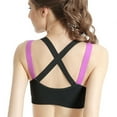 thumbnail image 3 of KyCheLot Women's Running Bras Seamless High Impact Color Block Medium Support Criss Cross Strappy Sports Bra, 3 of 3