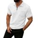thumbnail image 2 of Ceisia Half-Zip Polo Shirt Men's Slim Fit Short Sleeve Geometric Jacquard Casual Top with Pocket White S Gifts, 2 of 5