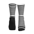 thumbnail image 7 of Men Women Black And White Stripe Novelty Sports Design Casual Dress Socks, 7 of 7