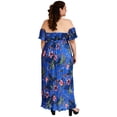 thumbnail image 3 of Vestido plisado con gargantilla Roman Fashion /Tallas Extras, 51480 (Azul rey) azul 42 Roman Fashion V-LAT-51480-REY, 3 of 6