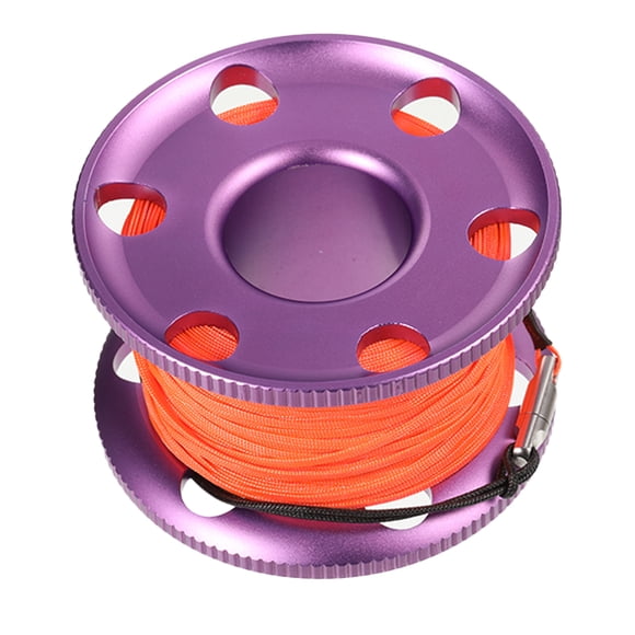 Sonducket Carrete de buceo, carrete de dedo, fibra de poliéster de aluminio, naranja, línea ligera de buceo, naufragio submarino, esnórquel Deportes acuáticos Púrpura