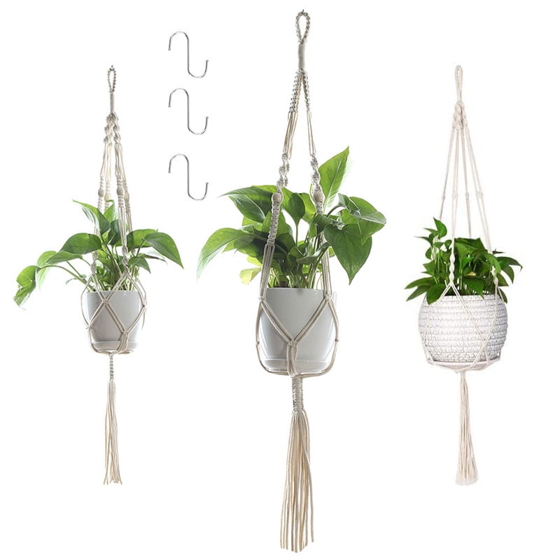 Plant Hangers with Hooks, 3 Different Pack, Indoor Outdoor Hanging ...
