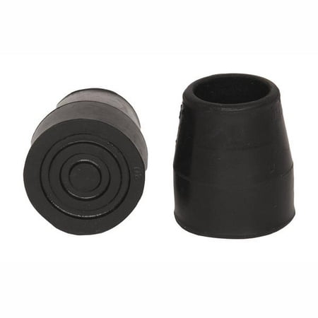 PCP Replacement Cane Tips, Reinforced Rubber Grip, Black, 1 inch (2.5 cm)