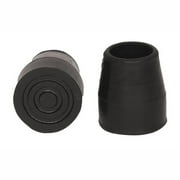 PCP Replacement Cane Tips, Reinforced Rubber Grip, Black, 1 inch (2.5 cm) diameter