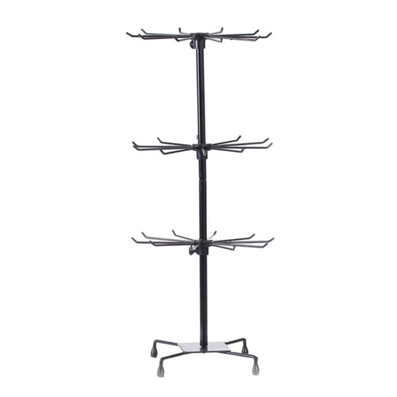 3 Layer Display Rack with Rotating Feature Jewelry Display Fixture Display Holder for Scarves Hats Jewelry Alloy Texture