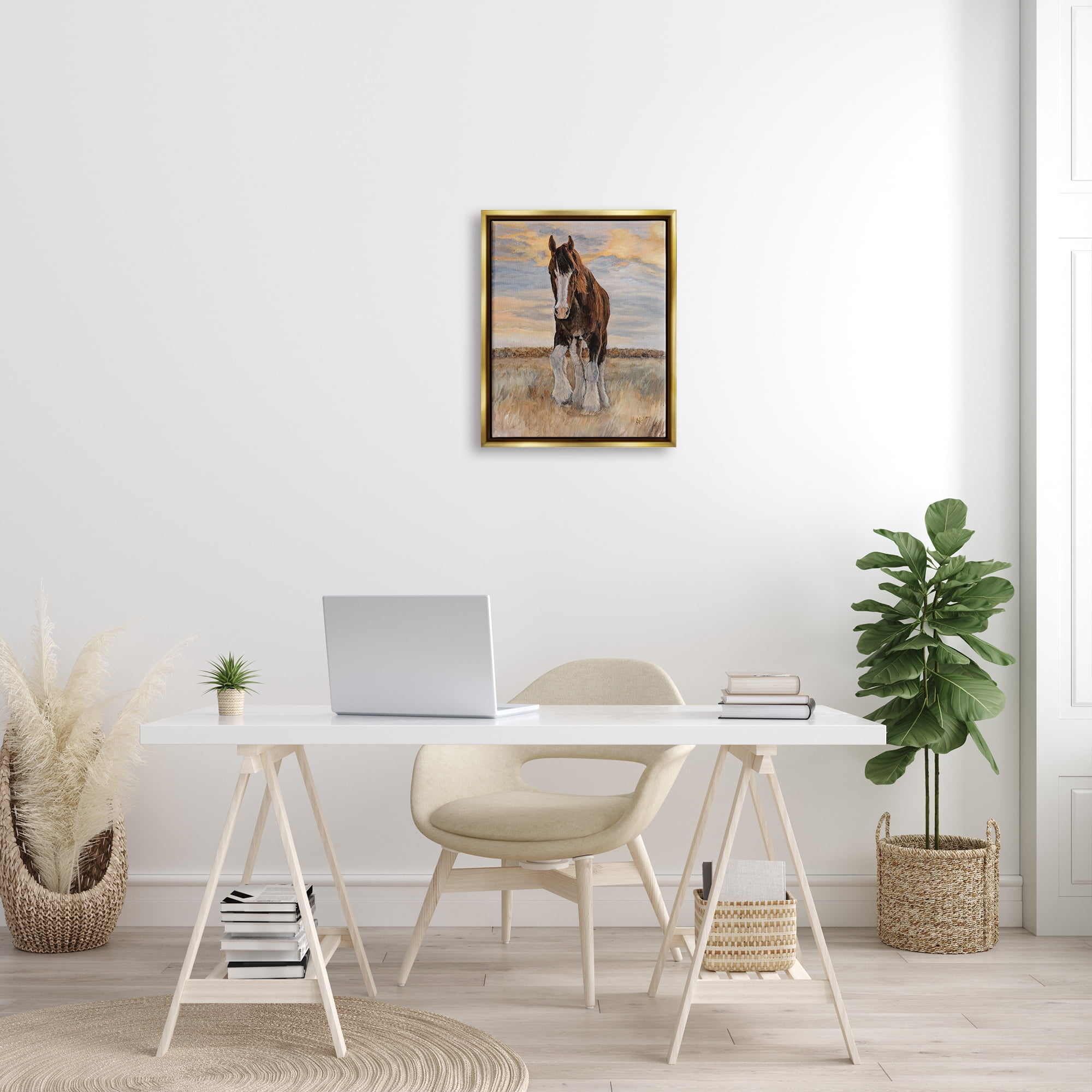 Stupell Colt Horse Farmhouse Animal Animals & Insects Painting Gold Floater Framed Art Print Wall Art