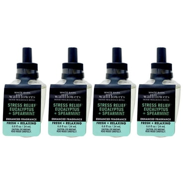 Bath & Body Works Wallflowers Home Fragrance Refill Stress Relief Eucalyptus Spearmint 4 Pack