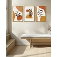thumbnail image 5 of SHENIFY Orange Boho Wall Art 16x24in3pcs Natural Framed Botanical Mid Century Modern Painting Neutral Bohemain Sage Decor Artwork Prints Rustic Living Room Home Office, 5 of 7