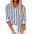 thumbnail image 5 of hotojiny Long Sleeve Shirts for Women Lightweight Collared Striped Spring Top Button down Shirts Casual Loose Blouses, 5 of 7