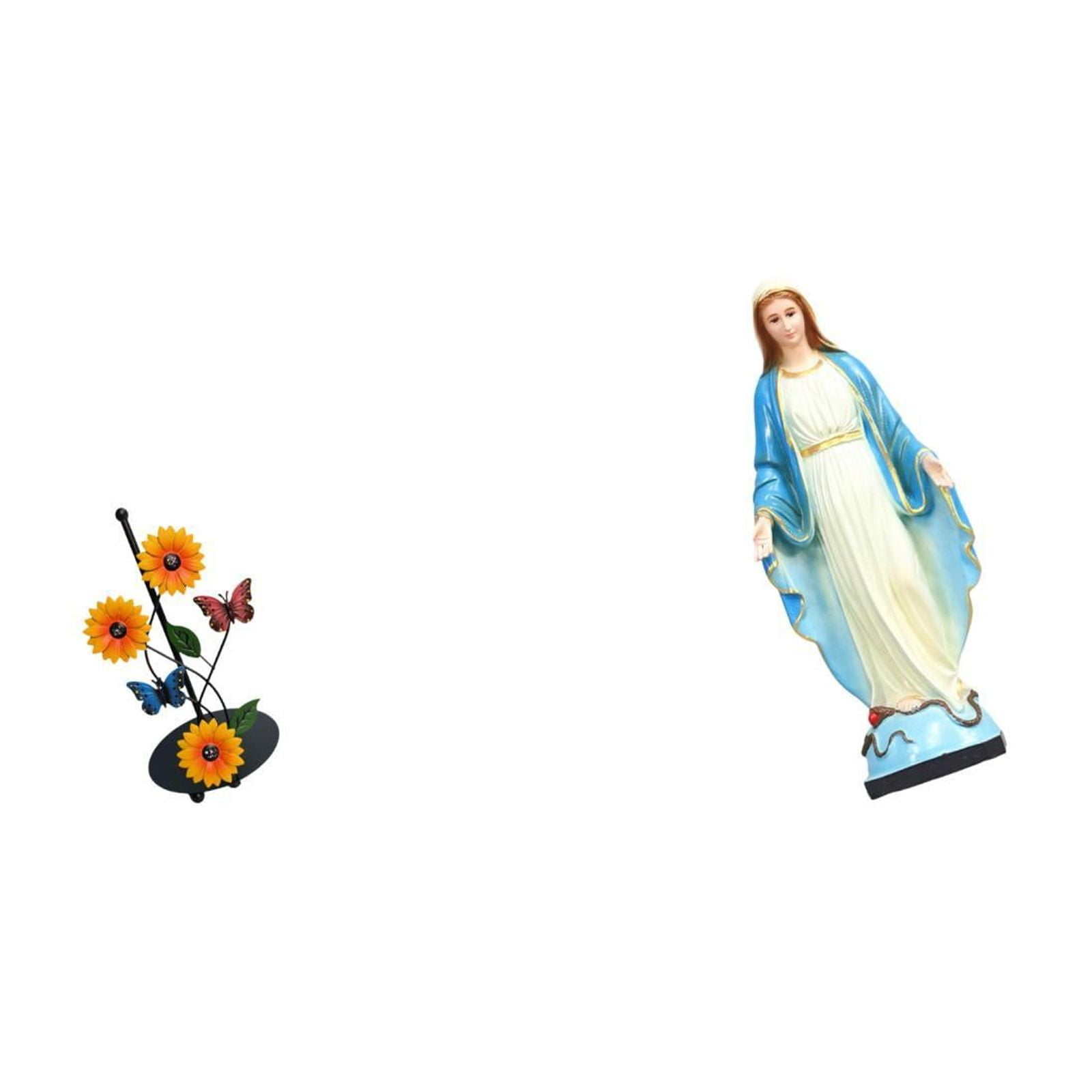 Fiocias Toilet Paper Holder Paper Towel Holder Countertop Kitchen Roll Holder Mary Statue Figurine Made of Iron Resin Stone Suitable for Kitchen Dining