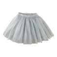 thumbnail image 4 of Fozruso Girls Ballet Tutu Skirt, Summer Elastic Waist Girls' Mini Skirt Princess Party Tulle Skirts for Kids(Gray), 4 of 7