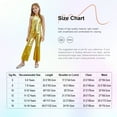thumbnail image 7 of iiniim Kids Girls Disco Outfit 70s 80s Prom Sparkle Flare Jumpsuit Rave Party Full Bodysuit Purple 16, 7 of 7