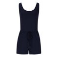 thumbnail image 6 of Summer Jumpsuits for Women Casual Comfy Round Neck Sleeveless Tank Tops Drawstring Shorts Rompers with Pockets, 6 of 6