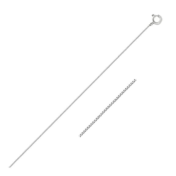 10k White Gold Classic Box Chain 0.45mm 16 in