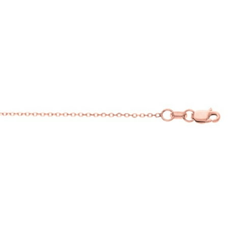 14 Karat Rose Gold 0.80mm 18 Inch Cable Link Chain Necklace