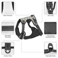 thumbnail image 3 of Vsdgher White Popcorn Pattern Dog Harness,No Pull Pet Harness with Soft Padded Handle,Adjustable Reflective Vest with 2 Buckles,4 Slide Buckles,S-XL Small, 3 of 4