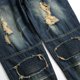 thumbnail image 4 of Vaqueros ajustados deshilachados nostálgicos elásticos de gama alta para hombre Pompotops oipoqjl24002, 4 of 8