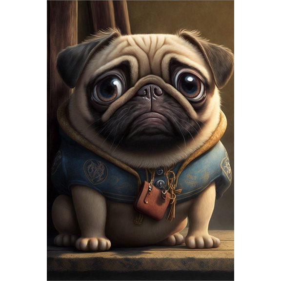 24x36 gallery poster, Cartoon Pug p3