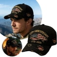 thumbnail image 2 of 250th US Anniversary Distressed Denim Hat, 1776-2026 Embroidered Patriotic Baseball Cap with Adjustable Metal Buckle, 2 of 6