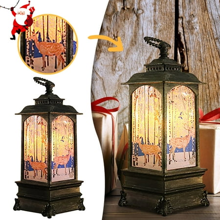 

WOXINDA Christmas Lantern Candlestick Lamp Night Light Old An Snowman Decoration Night Light Desktop Ornaments Christmas Ornaments