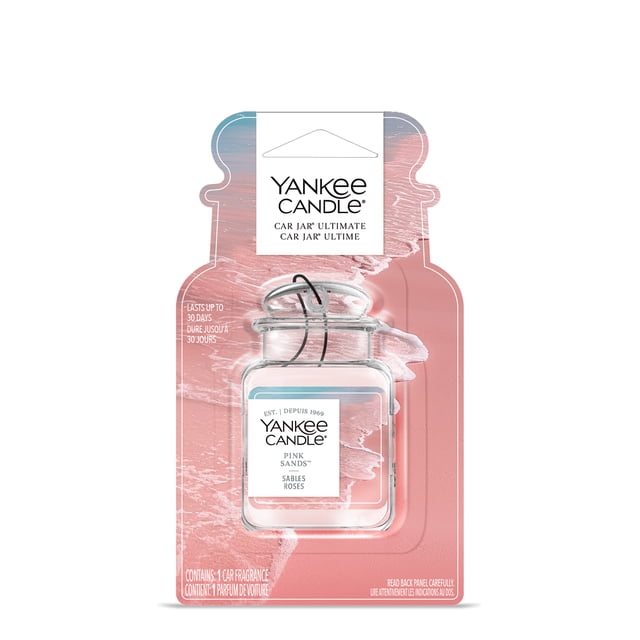 Yankee Candle Car Jar Ultimate Air Freshener, Pinks Sands - Neutralizes Odours Up To 30 Days