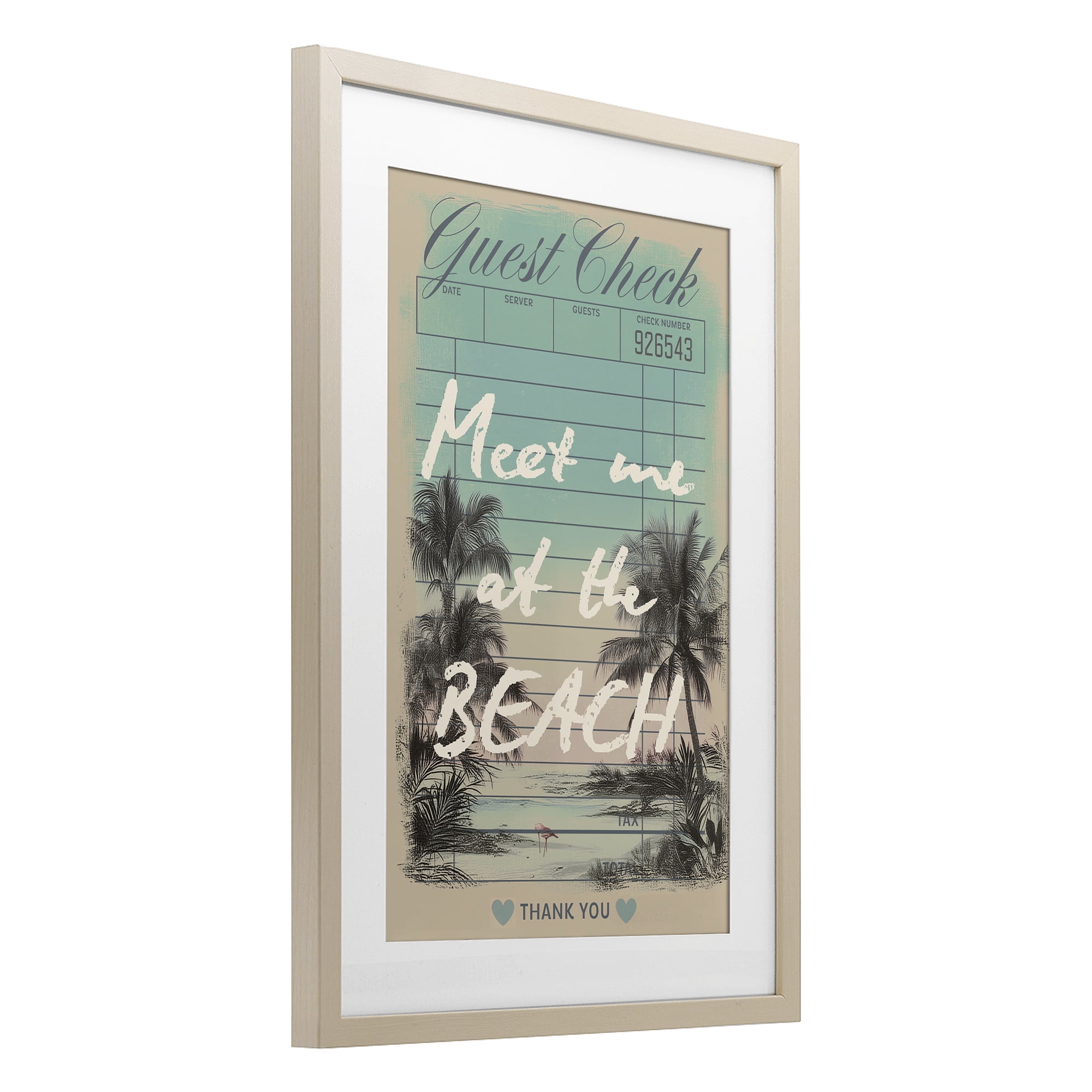 Stupell Industries Meet Me At Beach Check Birch Framed Print Under Glass, design by Annabelle Hall