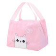 thumbnail image 1 of Lunch Bag Insulated Aluminum Foil Large Capacity Handheld Portable Cute Cartoon Pink Cat, 1 of 4