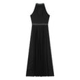 thumbnail image 3 of iiniim Women's Long Lyrical Dance Mesh Sleeveless Split Dress Modern Contemporary Dancewear Black S, 3 of 7