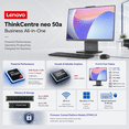 thumbnail image 2 of Lenovo ThinkCentre neo 50a 23.8" FHD Business All-in-One, AMD Ryzen 5 220, 16GB DDR5, 512GB SSD, Windows 11 Pro, 2 of 7