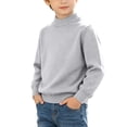 thumbnail image 3 of Iyufng Kids Mock Neck Knit Sweaters Unisex Basic Long Sleeve Pullover Top, 3 of 9