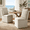 Cream, variant on VKNOW Upholstered Dining Chair with Casters and Storage, Fabric Rolling Desk Chair with Wheels for Home Office Living Room, Easy Assembly, Navy