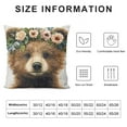 thumbnail image 5 of Autua Brown Bear Flower Crown Furry Pillowcase with Zipper Closure 12x12in, 5 of 5