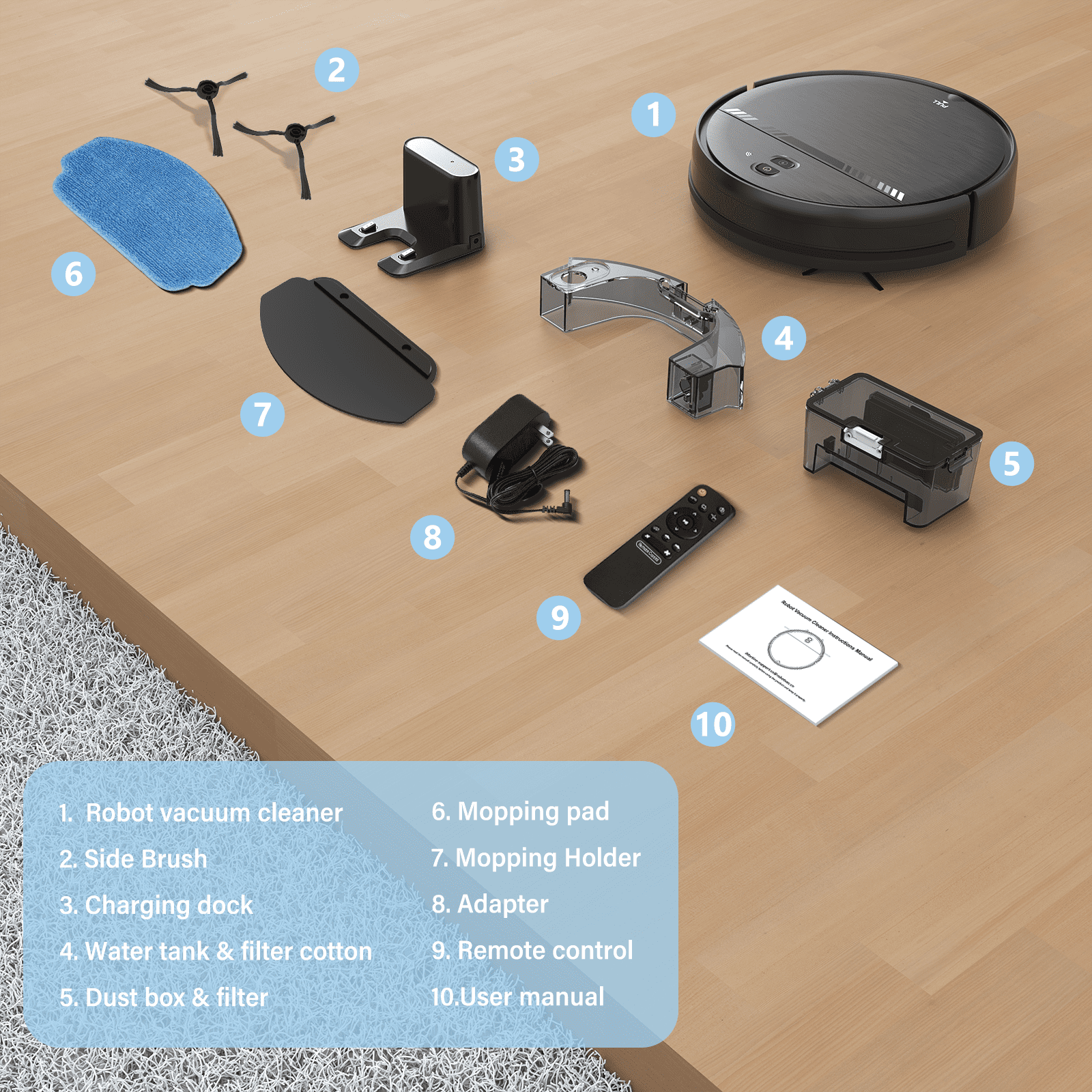 Vacuum Mop Goovi Robot Vacuum GOOVI Robot Vacuum Cleaner